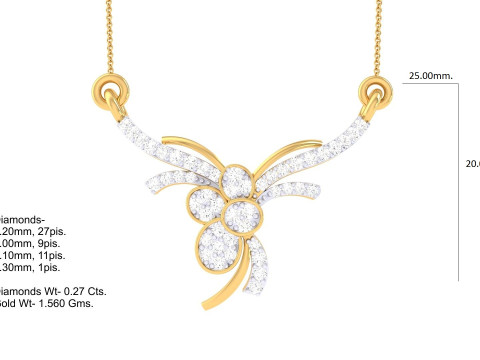 3D Printable Cad jewelry design of Lady diamond Pendant 3D 모델