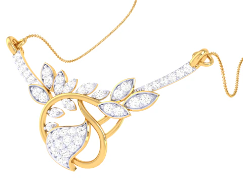 3D Printable Cad jewelry design of Lady diamond Pendant 3D Model