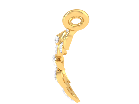 3D Printable Cad jewelry design of Lady diamond Pendant 3D Модель