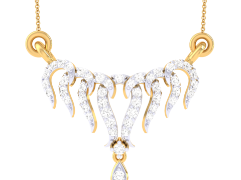 3D Printable Cad jewelry design of Lady diamond Pendant Modelo 3D
