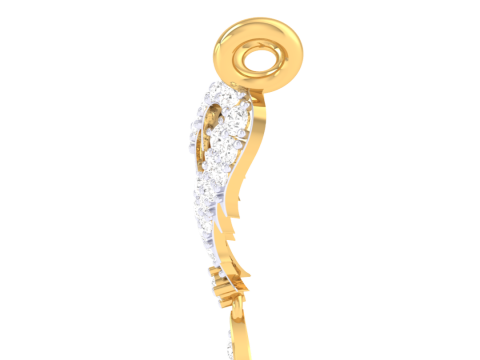 3D Printable Cad jewelry design of Lady diamond Pendant 3D 模型