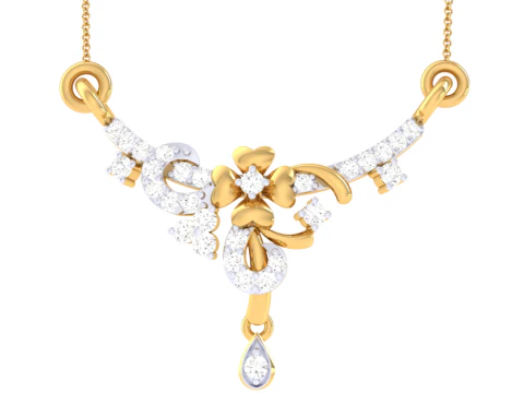 3D Printable Cad jewelry design of Lady diamond Pendant 3D Model