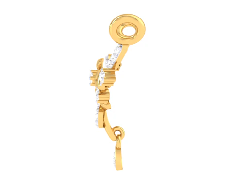 3D Printable Cad jewelry design of Lady diamond Pendant 3D Model