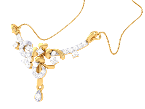 3D Printable Cad jewelry design of Lady diamond Pendant 3D मॉडल