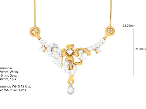 3D Printable Cad jewelry design of Lady diamond Pendant 3D मॉडल