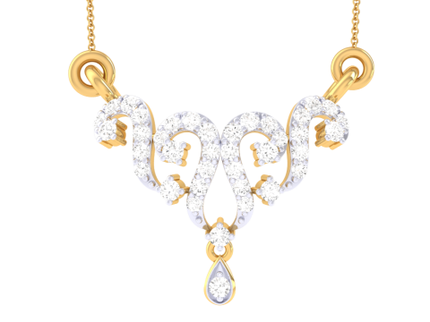 3D Printable Cad jewelry design of Lady diamond Pendant Modelo 3D