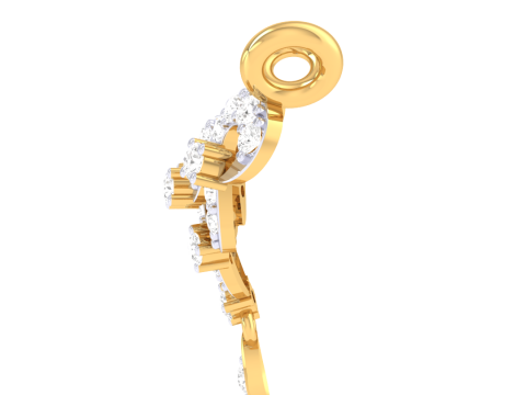 3D Printable Cad jewelry design of Lady diamond Pendant 3D Model