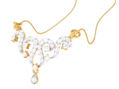 3D Printable Cad jewelry design of Lady diamond Pendant 3D Model