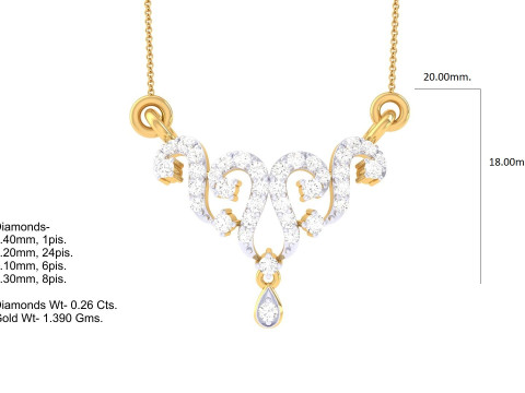 3D Printable Cad jewelry design of Lady diamond Pendant 3D Model