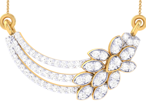 3D Printable Cad jewelry design of Lady diamond Pendant 3D 模型