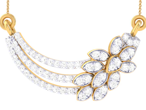 Lady pırlanta Kolyenin 3D Yazdırılabilir Cad takı tasarımı 3D Model