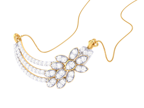 3D Printable Cad jewelry design of Lady diamond Pendant Modèle 3D