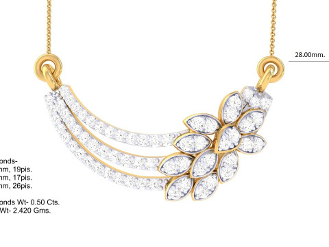 3D Printable Cad jewelry design of Lady diamond Pendant Modèle 3D