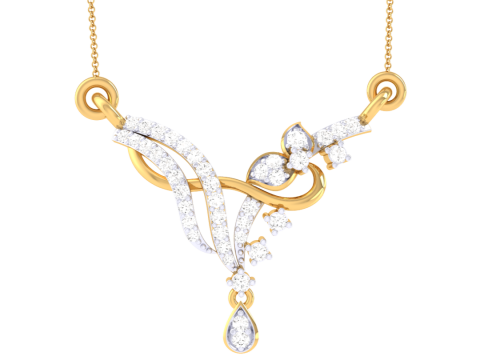 3D Printable Cad jewelry design of Lady diamond Pendant Modelo 3D