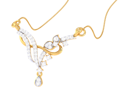 3D Printable Cad jewelry design of Lady diamond Pendant 3D Модель