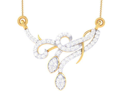 3D Printable Cad jewelry design of Lady diamond Pendant Modelo 3D
