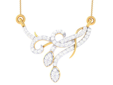 女士钻石吊坠的 3D 可打印 Cad 珠宝设计 3D 模型