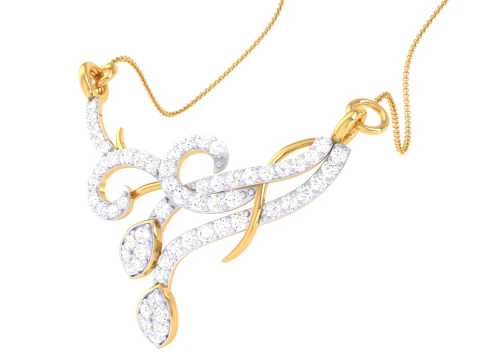 3D Printable Cad jewelry design of Lady diamond Pendant 3D Model