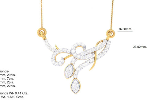 3D Printable Cad jewelry design of Lady diamond Pendant 3D Модель