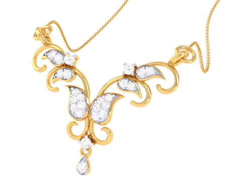 3D Printable Cad jewelry design of Lady diamond Pendant 3D Модель