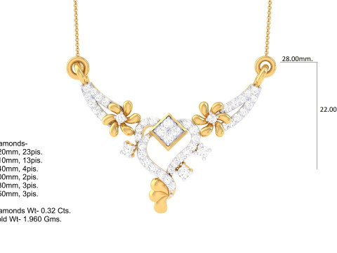 3D Printable Cad jewelry design of Lady diamond Pendant Model 3D