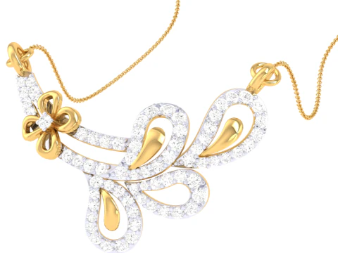 3D Printable Cad jewelry design of Lady diamond Pendant 3D Model