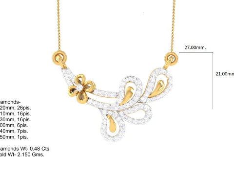 3D Printable Cad jewelry design of Lady diamond Pendant 3D Model