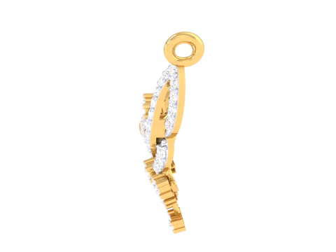 3D Printable Cad jewelry design of Lady diamond Pendant 3D Model