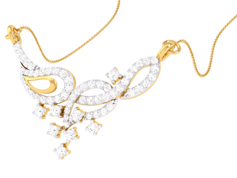 3D Printable Cad jewelry design of Lady diamond Pendant 3D Model
