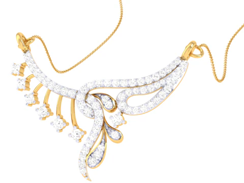 3D Printable Cad jewelry design of Lady diamond Pendant 3D Model