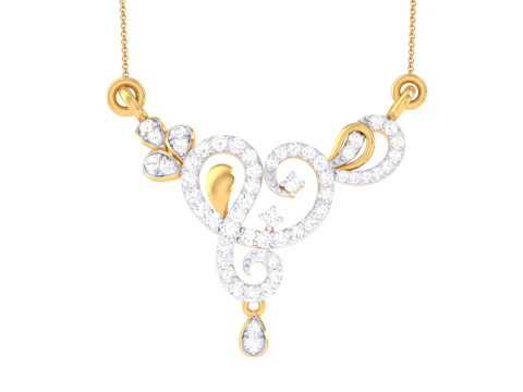 レディ ダイヤモンド ペンダントの 3D 印刷可能な Cad ジュエリー デザイン 3Dモデル