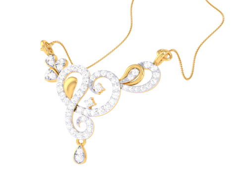 3D Printable Cad jewelry design of Lady diamond Pendant 3D Модель