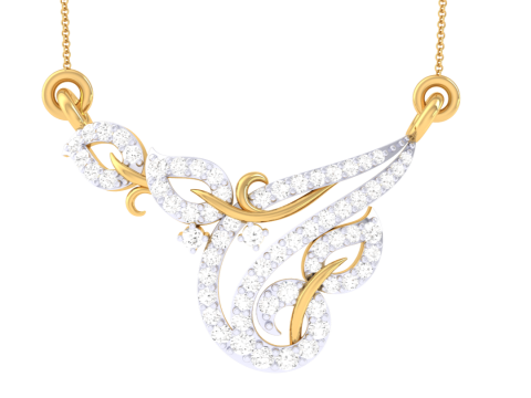 3D Printable Cad jewelry design of Lady diamond Pendant Modelo 3D
