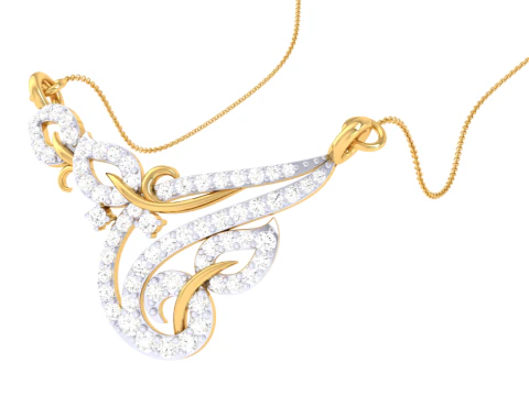 3D Printable Cad jewelry design of Lady diamond Pendant 3D Model