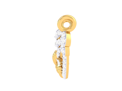 3D Printable Cad jewelry design of Lady diamond Pendant Model 3D
