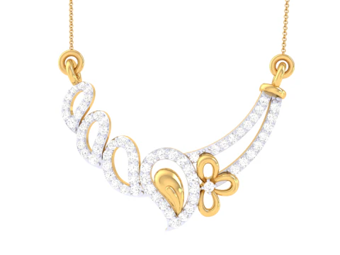 3D-afdrukbaar Cad-sieradenontwerp van Lady diamanten hanger 3D Model