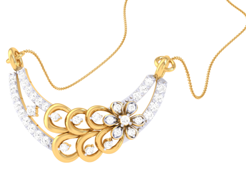3D Printable Cad jewelry design of Lady diamond Pendant 3D Model