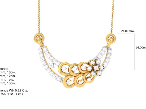 3D Printable Cad jewelry design of Lady diamond Pendant 3D Model