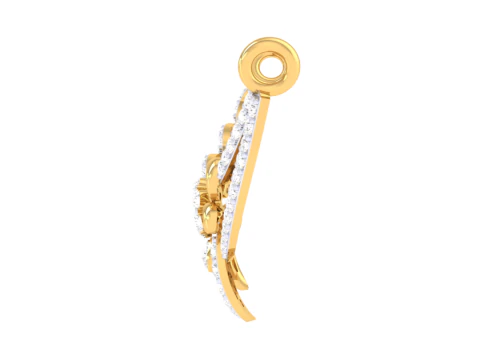 3D Printable Cad jewelry design of Lady diamond Pendant 3D Model