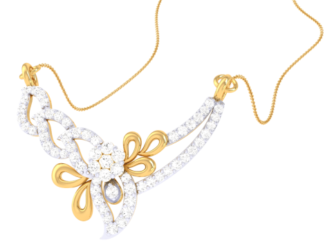 3D Printable Cad jewelry design of Lady diamond Pendant Model 3D