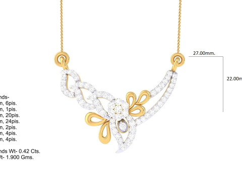 3D Printable Cad jewelry design of Lady diamond Pendant Model 3D
