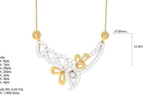 3D Printable Cad jewelry design of Lady diamond Pendant 3D Model