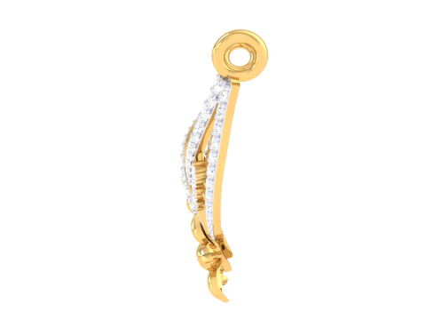 3D Printable Cad jewelry design of Lady diamond Pendant 3D Model