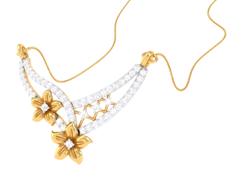 3D Printable Cad jewelry design of Lady diamond Pendant 3D 모델