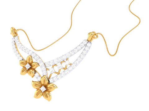 3D Printable Cad jewelry design of Lady diamond Pendant 3D Model