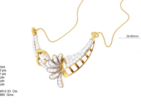 3D Printable Cad jewelry design of Lady diamond Pendant Modelo 3D