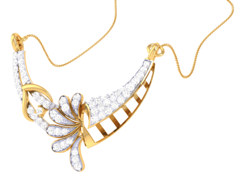 3D Printable Cad jewelry design of Lady diamond Pendant Modelo 3D