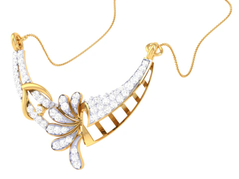 3D Printable Cad jewelry design of Lady diamond Pendant 3D Model