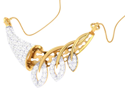 3D Printable Cad jewelry design of Lady diamond Pendant 3D Model