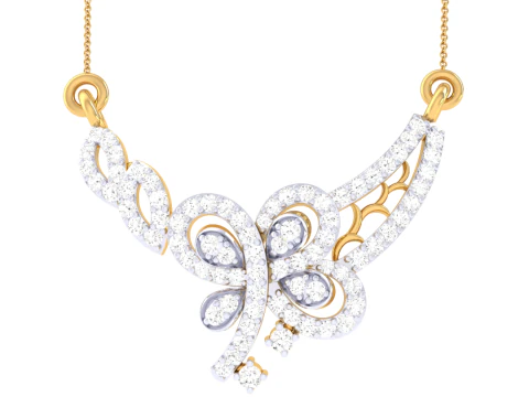 3D-afdrukbaar Cad-sieradenontwerp van Lady diamanten hanger 3D Model